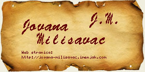 Jovana Milisavac vizit kartica